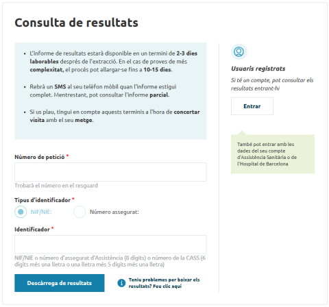 Consulta de resultats